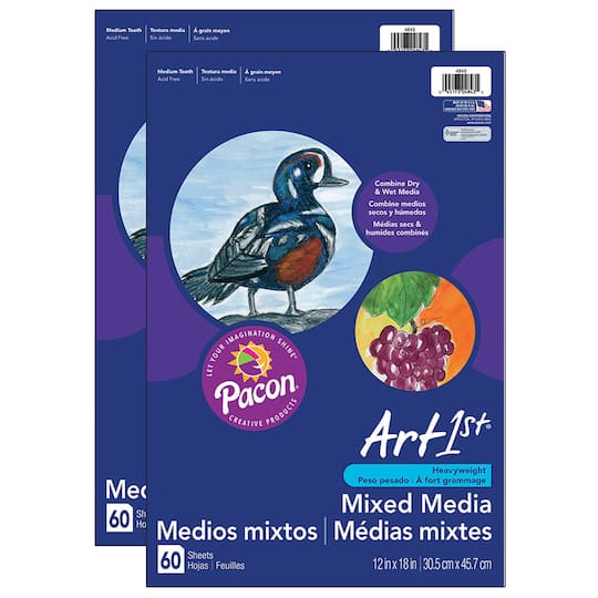 Art1st&#xAE; Mixed Media Art Paper, 2 Packs of 60